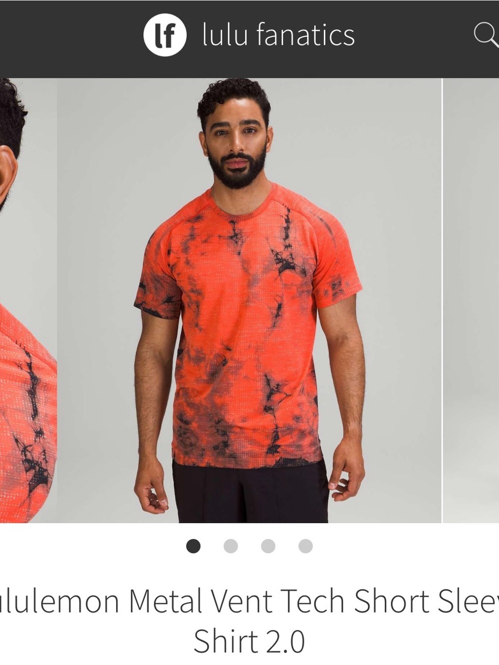 Lululemon Men's Metal Vent Tech Short Sleeve Shirt 2.0 - Orange Tie-Dye